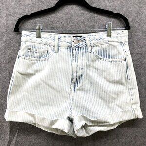 Urban Outfitters BDG High Rise Mom Jean Short Womens Size 28 Striped Light Wash